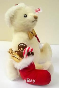 006562 Steiff Sweet Santa Musical Teddy Bear Mohair 27 cm Limited Edition