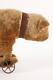 1030's Antique Steiff Mohair Teddy Bear On Metal Wheels w Collar Straw Stuffed