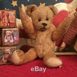 10 Antique American 1905-07 Early Ideal Teddy Bear Mohair, Straw, All Original