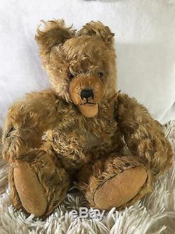 11 BEIGE MOHAIR GERMAN 1950's GEBRUDER HERMANN HORST TEDDY BEAR