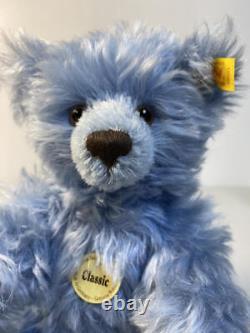 11 Steiff Blue Mohair Classic Teddy Bear W Working Squeaker 005060