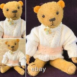 12 Antique German 1920-30 Golden Mohair Teddy Bear Jill - A cute little girl
