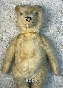 14 Vintage Steiff Teddy Bear Golden Yellow Mohair 1950's Jointed Teddy