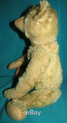 14 inch Vintage Steiff Mohair Teddy Bear with Button