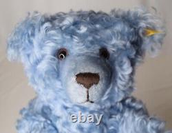 15 Steiff Classic Teddy Bear Curly Light Blue Mohair Jointed Growler 005077 Toy