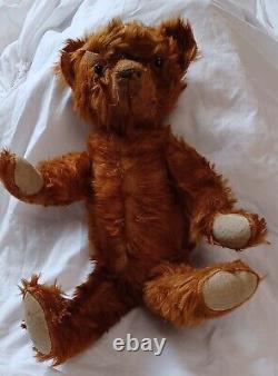 16EARLY AMERICAN ANTIQUE approx 1907 IDEAL TEDDY BEAR MOHAIR EXCELSIOR STUFFED