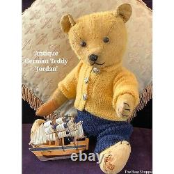 16 Antique German 1920-30 Golden Mohair Teddy Bear Jordan