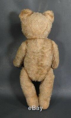 16''Antique German Teddy Bear Straw-Stuffed Mohair Jointed Figure ToyGlass Eyes