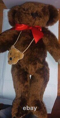 16 MERRYTHOUGHT IRONBRIDGE SHROPS LE 0016/1000 BROWN MOHAIR BEAR WithPOUCH