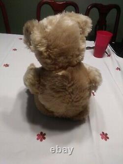 17 ANTIQUE MOHAIR TEDDY BEAR, OLD BEAR, OLD TOY 1920s SHOE BUTTON EYES