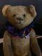 17antique Early American Stick Bear With Applied (fabric) Nose, Roosevelt Pin