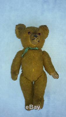 1900's 38 cm TALLl ANTIQUE BROWN /GOLD TOY MOHAIR EARLY TEDDY BEAR