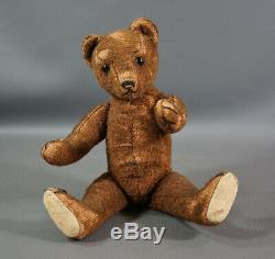 1920' Antique Steiff Brown Mohair Teddy Bear Plush Toy Growler Button Eyes 10'