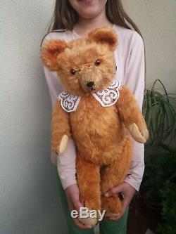 1930s Vintage Antique German Petz Golden Mohair Straw Filled Teddy Bear, 22inch