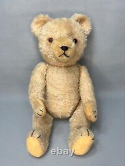 1940s Vintage Austrian Fechter Teddy Bear Central Seam Straw-stuffed Mohair Toy