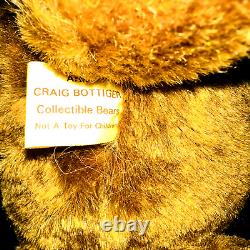 1997 Mohair Antique Style Teddy Bear Artist Craig Bottiger Of Cedar Creek Cubs