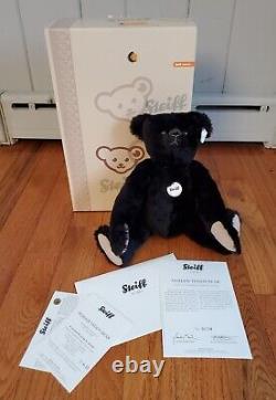 2007 STEIFF BEAR CLUB 1907 REPLICA BLACK MOHAIR TEDDY BEAR withBOX & COA #420825