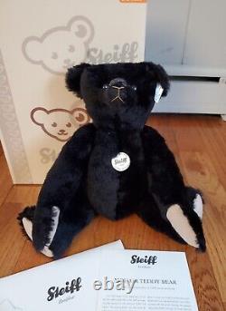 2007 STEIFF BEAR CLUB 1907 REPLICA BLACK MOHAIR TEDDY BEAR withBOX & COA #420825
