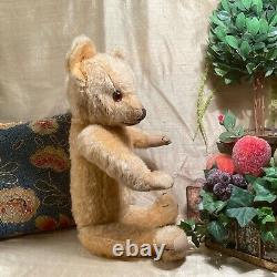 21 Antique 1940s Merrythought Teddy Bear, Gold Mohair And Foot Label