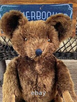 22 ANTIQUE 1930s KNICKERBOCKER TEDDY BEAR FULL BEAUTIFUL BROWN MOHAIR
