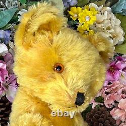 22 ANTIQUE 1930s KNICKERBOCKER TEDDY BEAR WITH BRIGHT GOLD MOHAIR