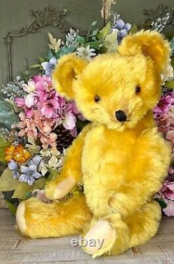 22 ANTIQUE 1930s KNICKERBOCKER TEDDY BEAR WITH BRIGHT GOLD MOHAIR