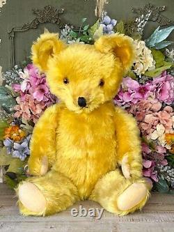 22 ANTIQUE 1930s KNICKERBOCKER TEDDY BEAR WITH BRIGHT GOLD MOHAIR