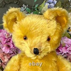 22 ANTIQUE 1930s KNICKERBOCKER TEDDY BEAR WITH BRIGHT GOLD MOHAIR