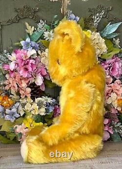 22 ANTIQUE 1930s KNICKERBOCKER TEDDY BEAR WITH BRIGHT GOLD MOHAIR