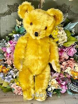 22 ANTIQUE 1930s KNICKERBOCKER TEDDY BEAR WITH BRIGHT GOLD MOHAIR