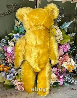 22 ANTIQUE 1930s KNICKERBOCKER TEDDY BEAR WITH BRIGHT GOLD MOHAIR