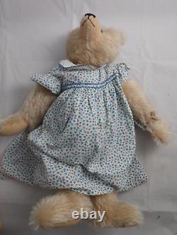 22 Artist Teddy Bear Mohair Lori Syverson in Vintage Toyland Togs Dress USA