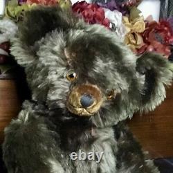 22 LARGE ANTIQUE 1940s KNICKERBOCKER TEDDY BEAR WITH LONG BROWN MOHAIR