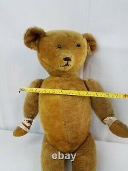 22 MOHAIR HUMPBACK TEDDY BEAR Jointed Steiff Antique loved large