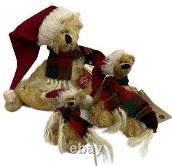 (3) Hermann German Teddy Bear Christmas Bear Scarf Trio Mohair Limited Edition