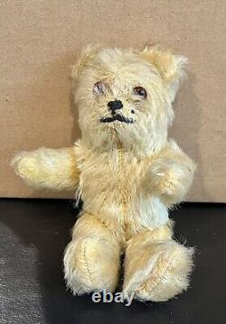 6 1/2 Antique Mohair Jointed Teddy Bear Glass Eyes