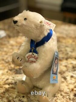 7 Steiff Teddy Bear Mohair Polar The Titanic Bear Limited 5000 Tag #670299