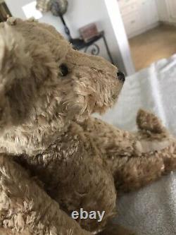 ANTIQUE BLONDE MOHAIR 17TEDDY BEAR Turn/ Century, Humpback, Long Snout, Jointed