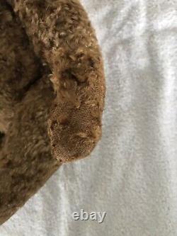 ANTIQUE BROWN MOHAIR 15 TEDDY BEAR Turn/ Century, Humpback, Long Snout, Jointed