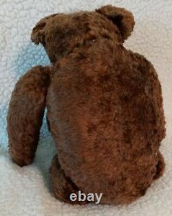 ANTIQUE BROWN MOHAIR 17 TEDDY BEAR Turn/ Century, Humpback, Jointed