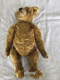 ANTIQUE GOLD MOHAIR 13 TEDDY BEAR Turn/ Century, Humpback, Long Snout, Jointed