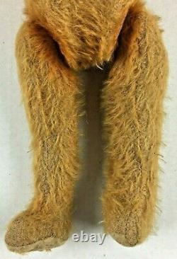 ANTIQUE PETZ TEDDY BEAR MOHAIR JOINTED 13 STRAW FILLED MADE IN GERMANY 1920's