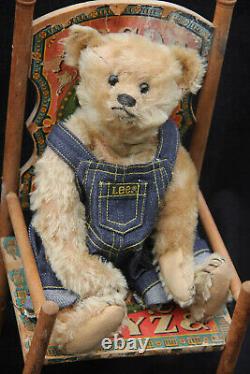 ANTIQUE STEIFF TEDDY BEAR WITH FF EAR BUTTON ADORABLE c1907