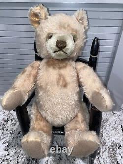 ANTIQUE STEIFF Teddy Bear Mohair 13 Adjustable Head Arms Legs WithChair