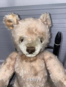 ANTIQUE STEIFF Teddy Bear Mohair 13 Adjustable Head Arms Legs WithChair