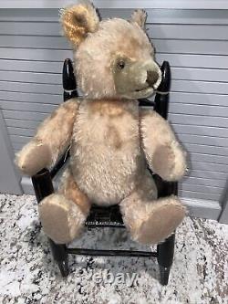 ANTIQUE STEIFF Teddy Bear Mohair 13 Adjustable Head Arms Legs WithChair