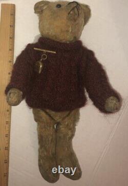 ANTIQUE Teddy Bear Arthur From English Museum. Old, sweet-faced Vintage Bear
