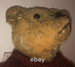 ANTIQUE Teddy Bear Arthur From English Museum. Old, sweet-faced Vintage Bear