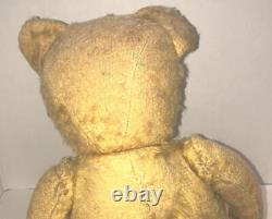 ANTIQUE Teddy Bear Emily from English Museum in Antique Silk Christening Dress