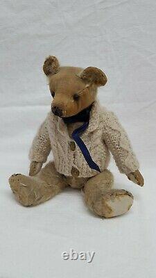 ANTIQUE Very Early 1920s Chad Valley Teddy Bear From English Museum Vintage 12in